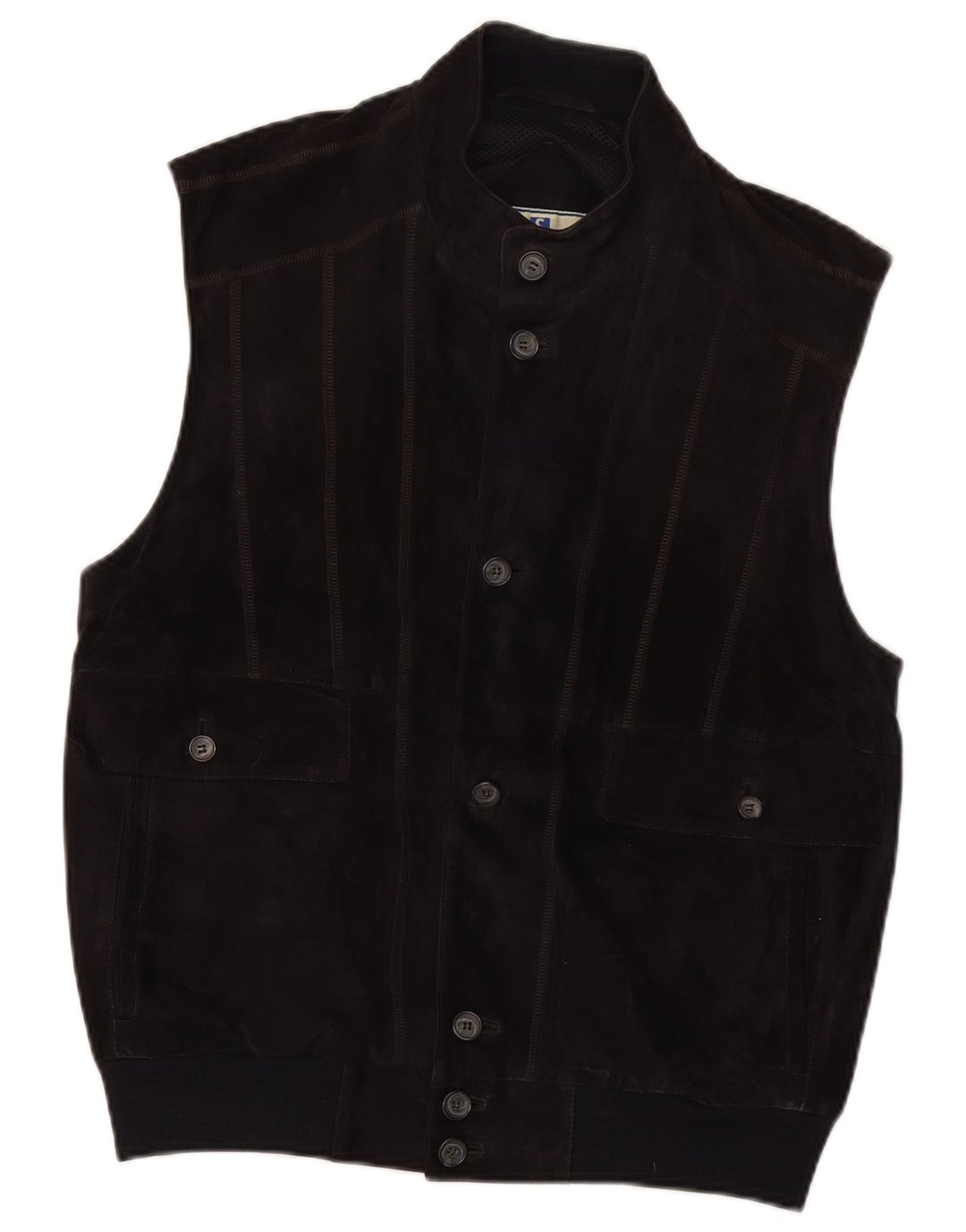 STRIWA Ανδρικό Suede Gilet UK 38 Medium Navy Blue Leather