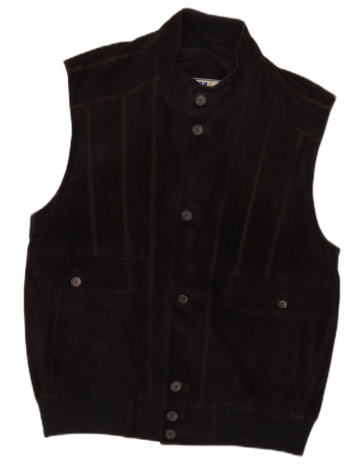 STRIWA Ανδρικό Suede Gilet UK 38 Medium Navy Blue Leather