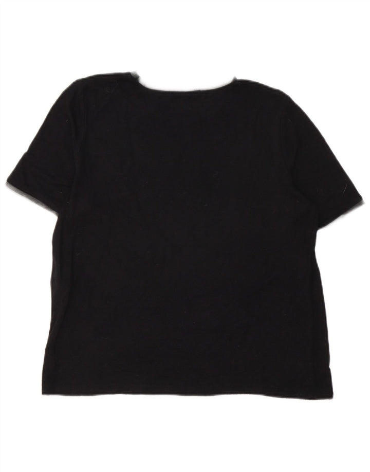 Zara Γυναικείο T-Shirt Top UK 12 Medium Black Viscose