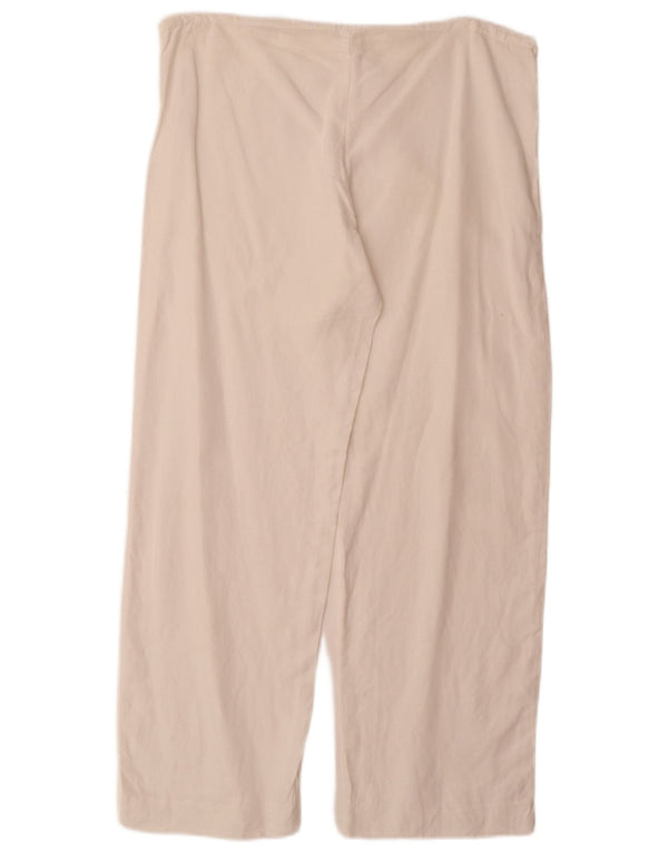 Vintage γυναικείο ίσιο casual παντελόνι W34 L29 Λευκό