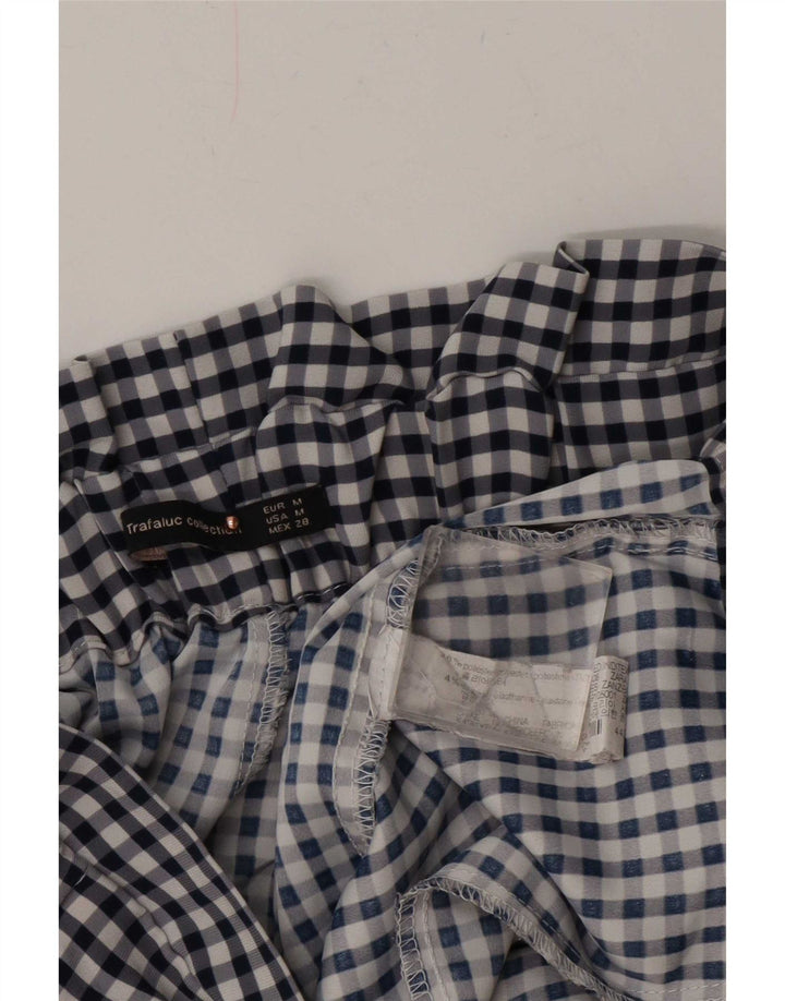 Zara Γυναικείο Παντελόνι Capri Cullotes Medium W28 L22 Navy Blue Gingham