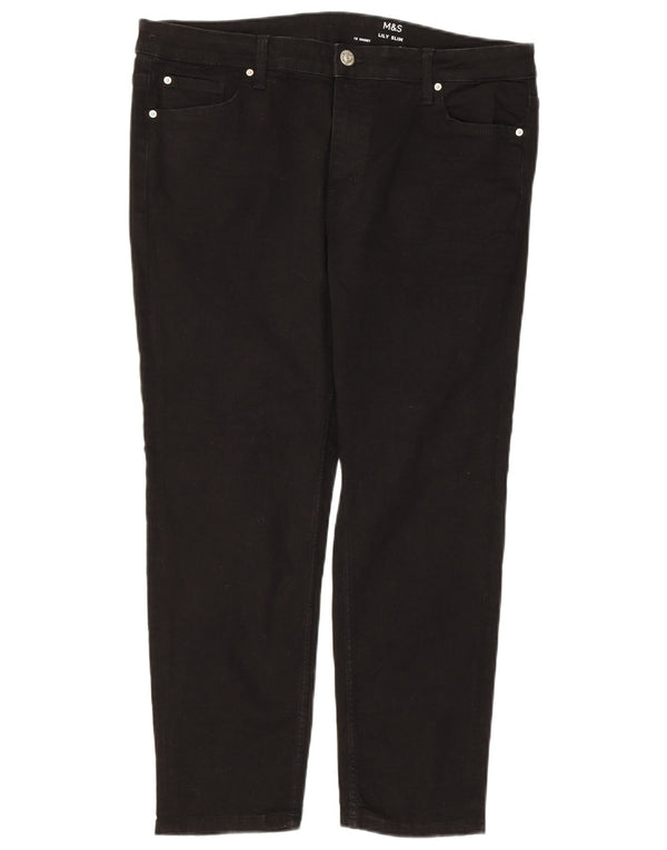 MARKS & SPENCER Γυναικείο Lily Slim Jeans UK 18 XL W36 L26 μαύρο βαμβακερό