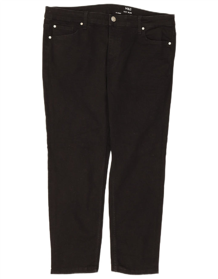 MARKS & SPENCER Γυναικείο Lily Slim Jeans UK 18 XL W36 L26 μαύρο βαμβακερό
