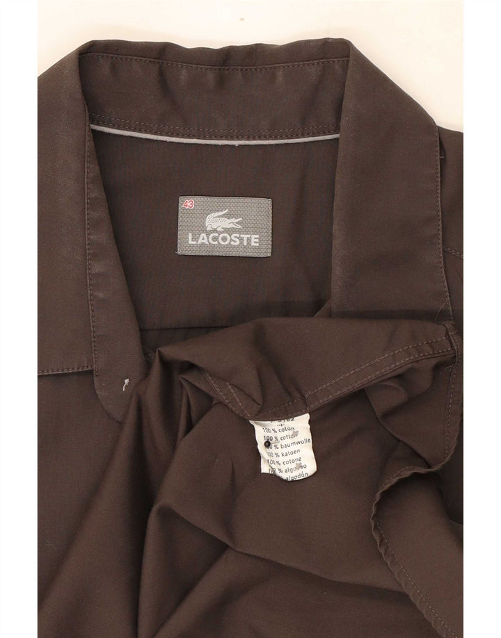 Ανδρικό πουκάμισο Lacoste Νούμερο 43 Μεγάλο Καφέ Βαμβακερό
