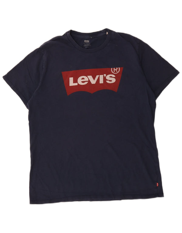 Ανδρικό γραφικό T-Shirt Levi's Top XL Navy Blue Cotton
