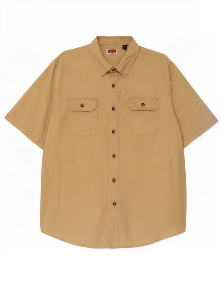 Ανδρικό κοντομάνικο πουκάμισο Wrangler XL Μπεζ βαμβακερό