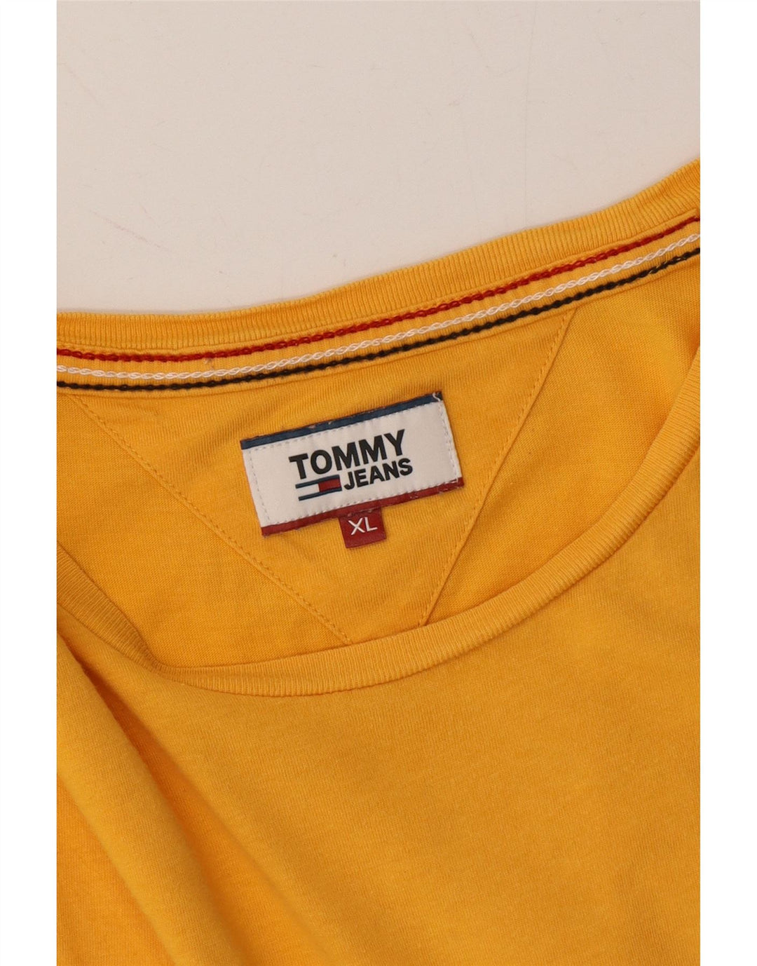 TOMMY HILFIGER Mens T-Shirt Top XL Yellow Vintage Tommy Hilfiger and Second-Hand Tommy Hilfiger from Messina Hembry 