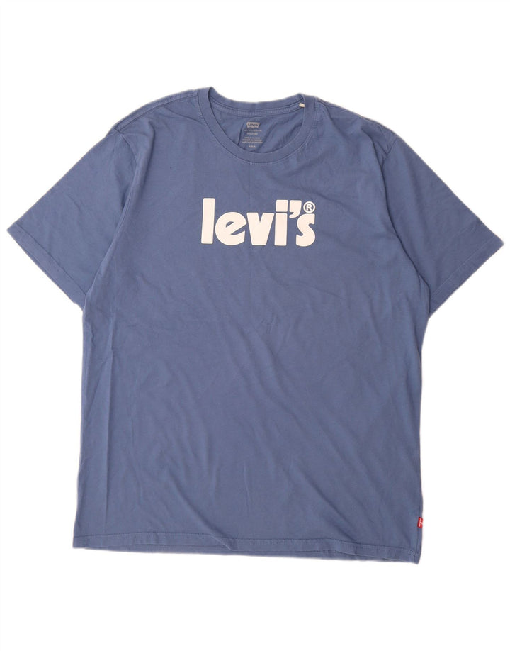 Ανδρικό γραφικό μπλουζάκι Levi's Relaxed Fit Top από μεσαίο μπλε βαμβακερό