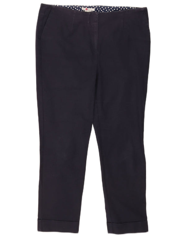 Boden Γυναικείο Skinny Cropped Παντελόνι UK 14 Large W34 L25 Navy Blue Cotton