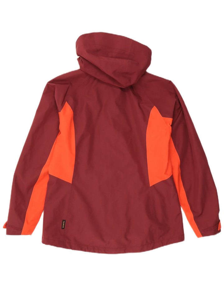 Jack Wolfskin γυναικείο μπουφάν βροχής UK 10/12 Medium Burgundy Colorblock