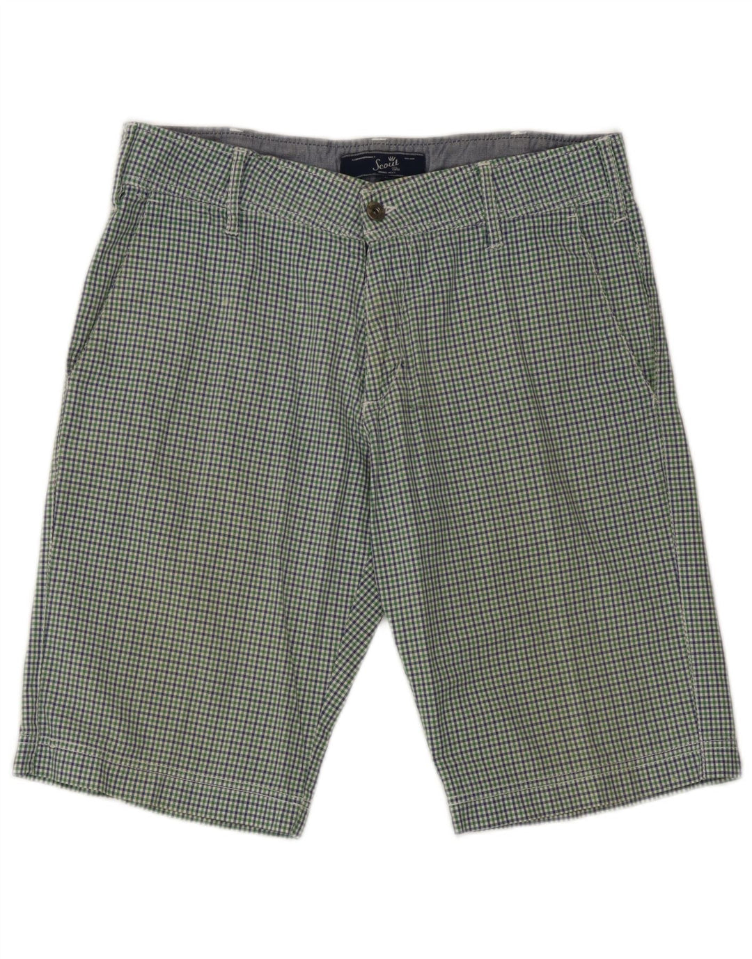 Ανδρικό Scout Σορτς Chino Μεγάλο W34 Βαμβακερό Πράσινο Check