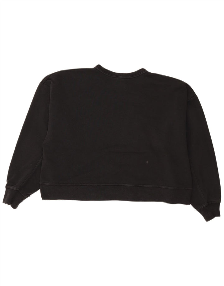 Γυναικείο φούτερ Nike Crop γραφικό υπερμεγέθη Jumper UK 16 Large μαύρο