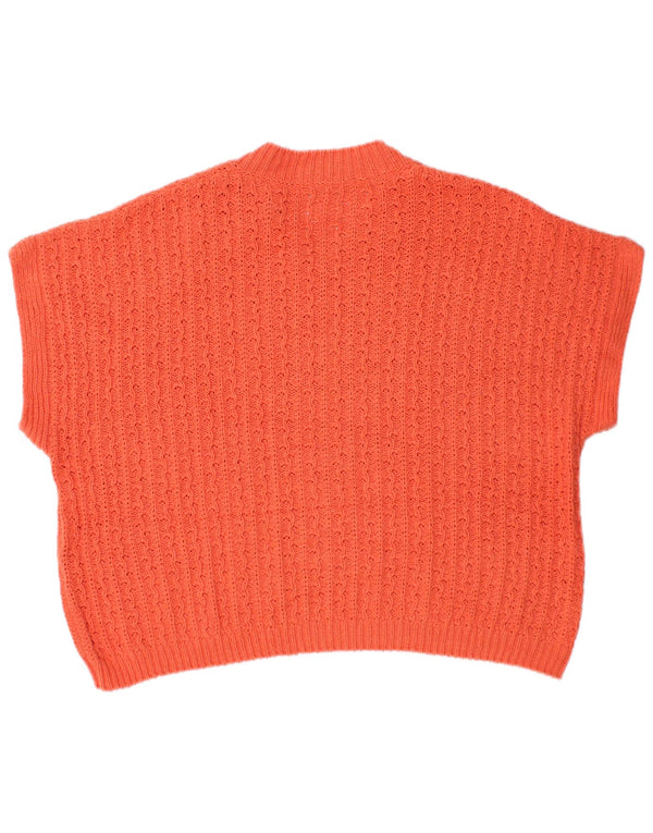 Benetton Γυναικείο Γιλέκο Oversized Tank Top UK 6 XS Πορτοκαλί βαμβακερό