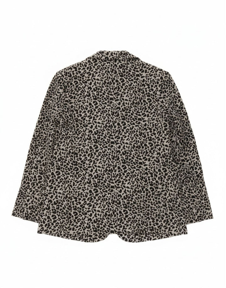Marks & Spencer Γυναικείο ανοιχτό σακάκι UK 14 Medium Grey Animal print