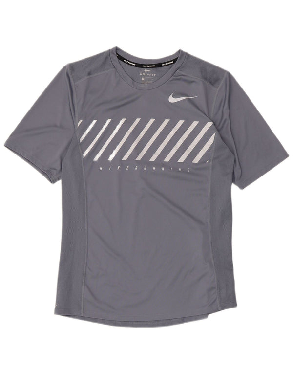 Ανδρικό μπλουζάκι Nike με γραφικό Dri Fit Small Grey Polyester