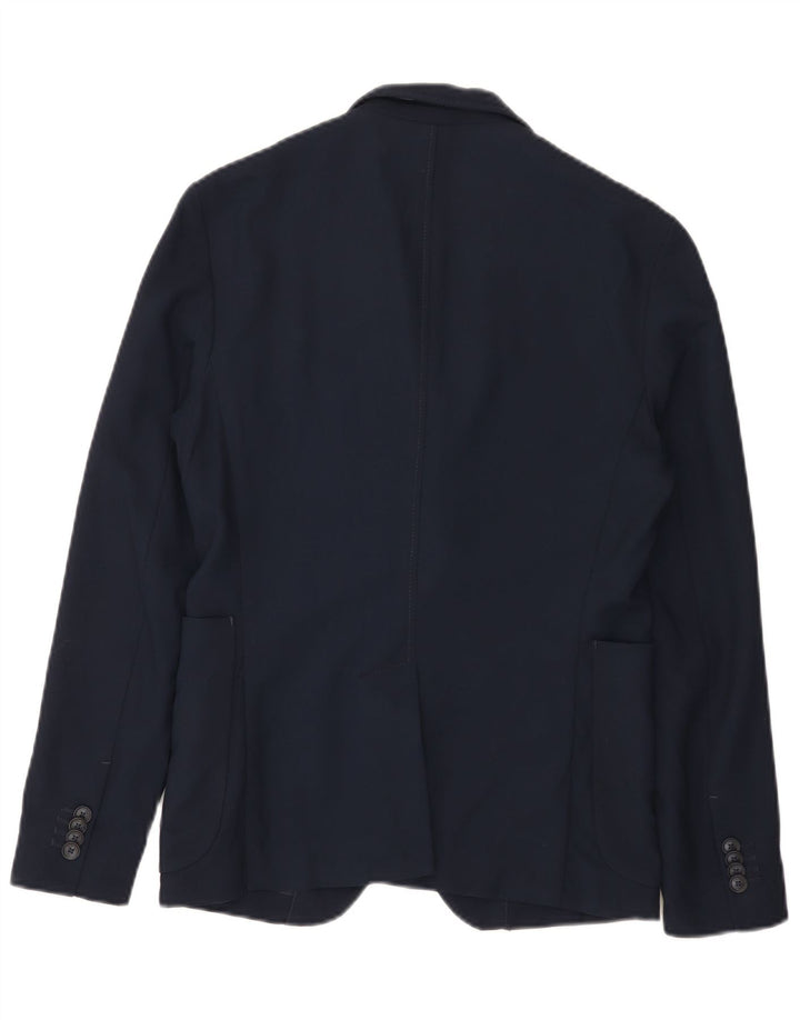 Zara Ανδρικό μπουφάν blazer 2 κουμπιών UK 36 Small Navy Blue Polyester
