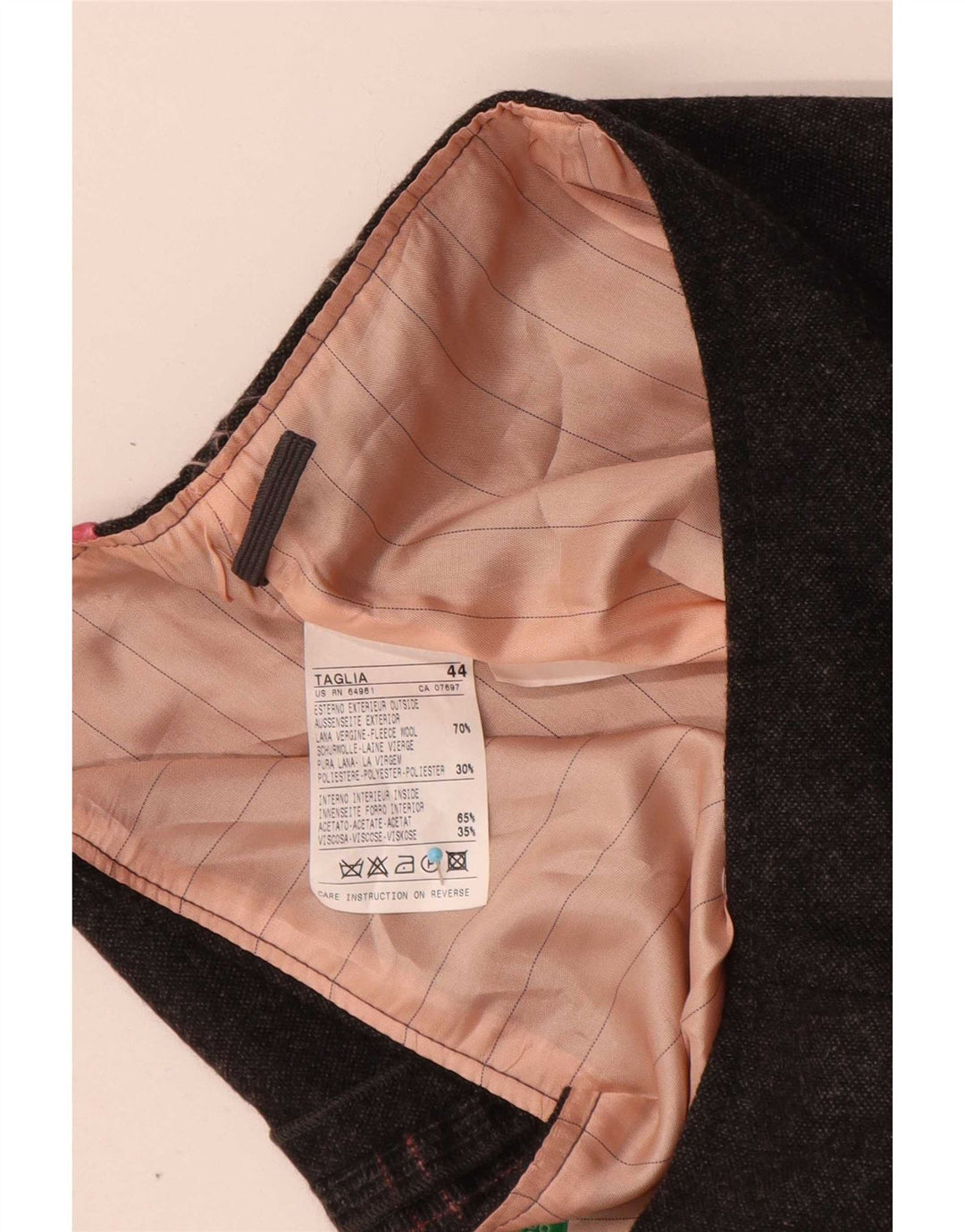 Γυναικεία μίνι φούστα Benetton IT 44 Medium W30 Grey Check Virgin Wool