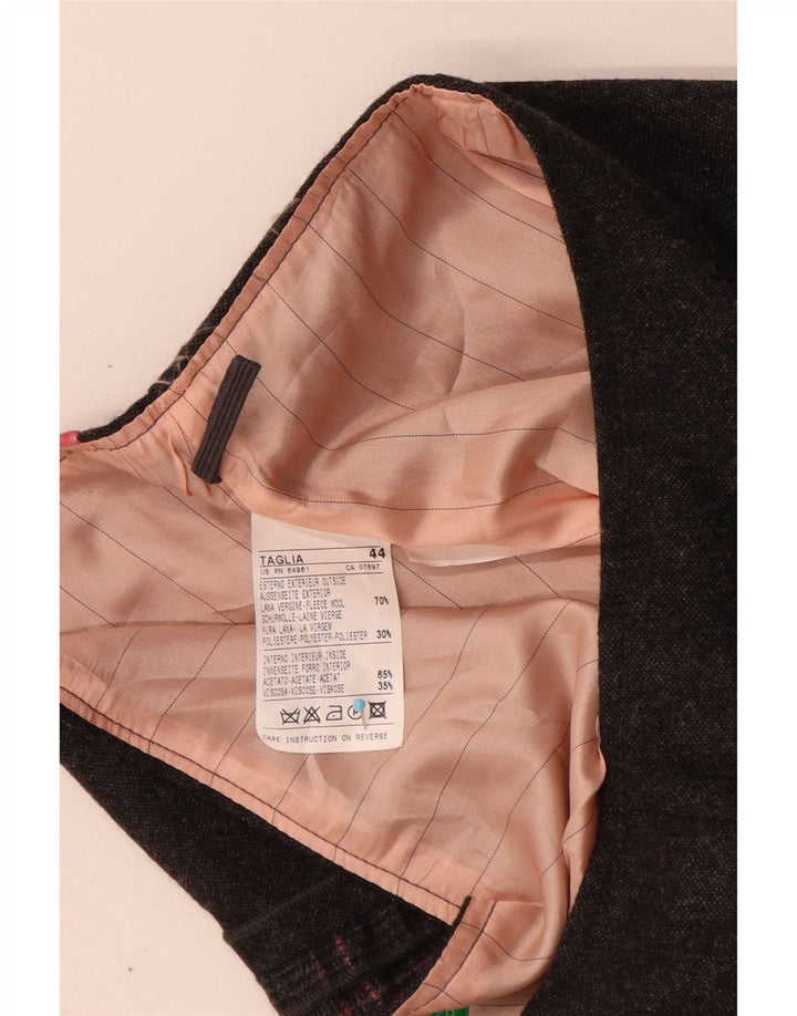 Γυναικεία μίνι φούστα Benetton IT 44 Medium W30 Grey Check Virgin Wool