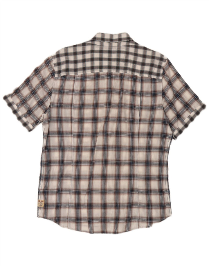 Ανδρικό κοντομάνικο πουκάμισο Guess με μεγάλο γκρι καρό