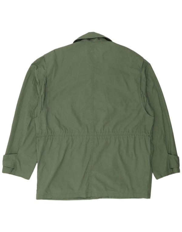 Vintage Mens Utility Jacket UK 42 XL Green Polyester