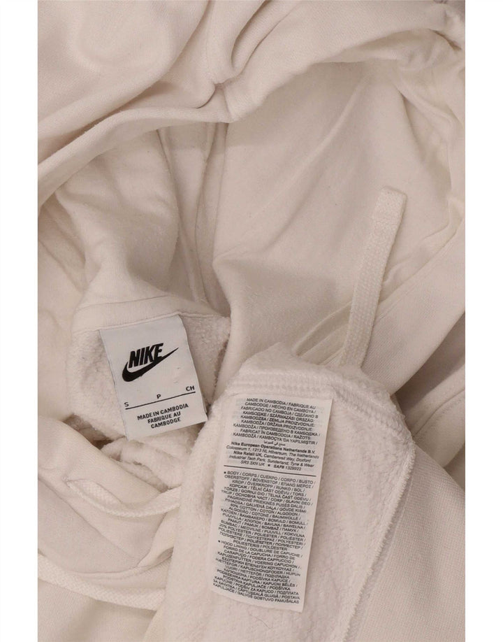 Ανδρικό μπλουζάκι με κουκούλα Nike, μικρό λευκό βαμβακερό