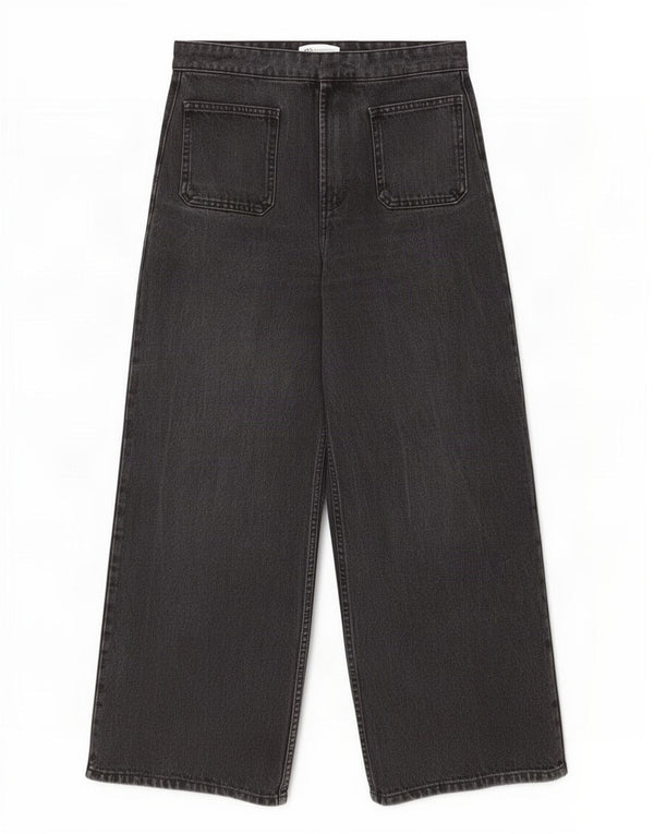 Zara Γυναικείο Ψηλόμεσο Φαρδύ Τζιν EU 36 XS W26 L25 Γκρι