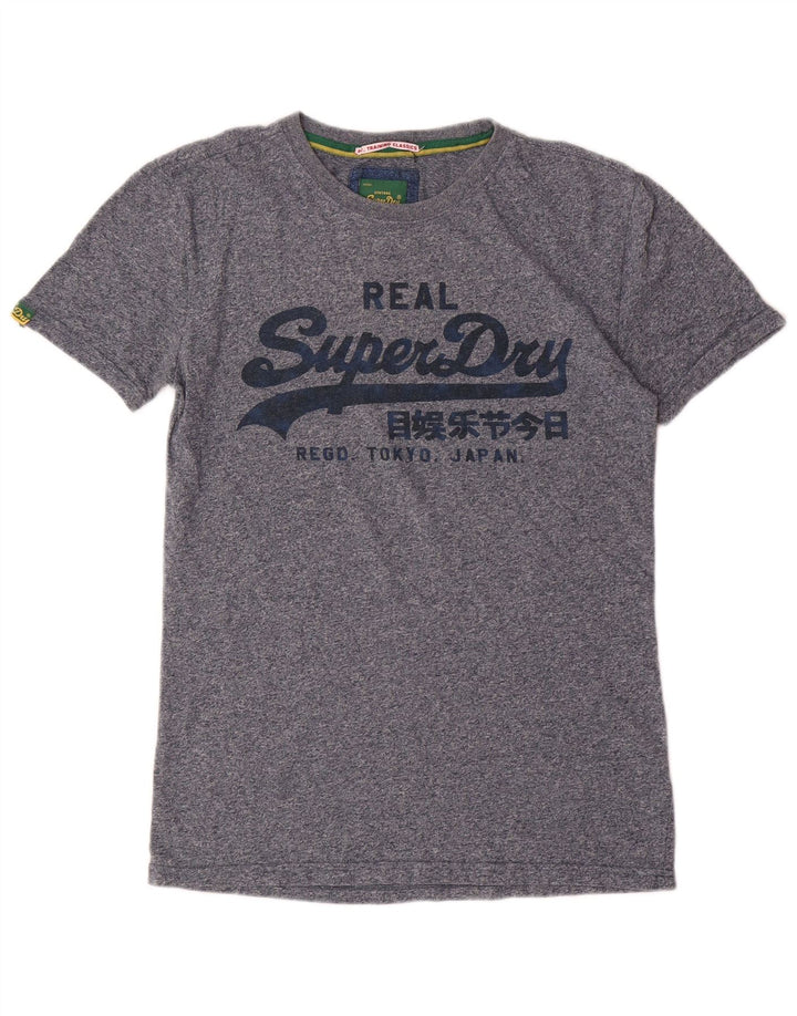Ανδρικό γραφικό μπλουζάκι SUPERDRY Μπλουζάκι από βαμβακερό μικρό μπλε χρώμα
