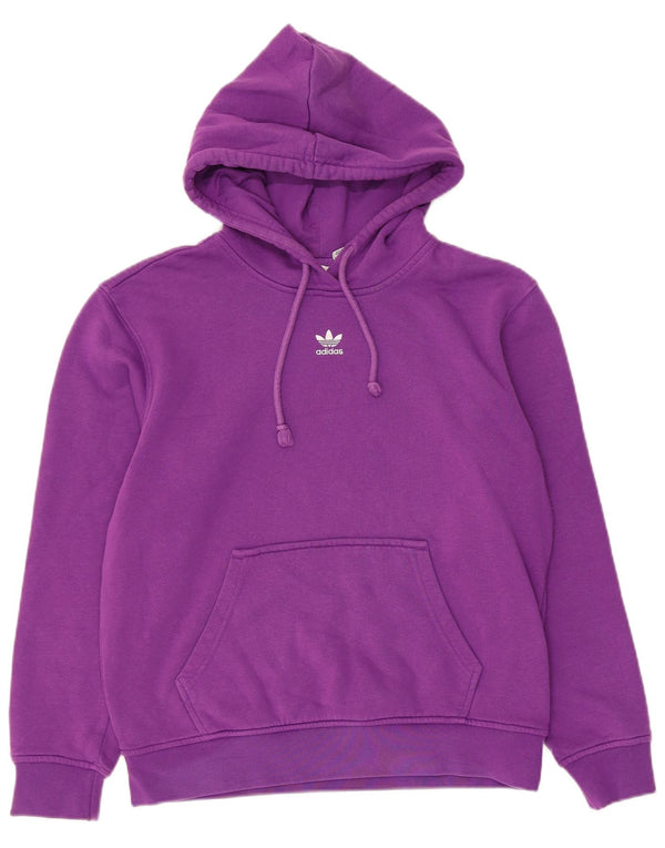 Adidas Γυναικείο Hoodie Jumper UK 10 Μικρό βαμβακερό μωβ