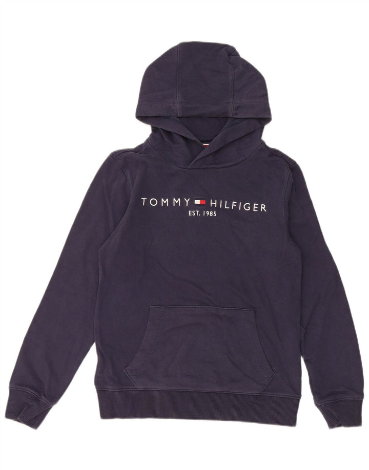 TOMMY HILFIGER Boys Graphic Hoodie Jumper 11-12 ετών Navy Blue
