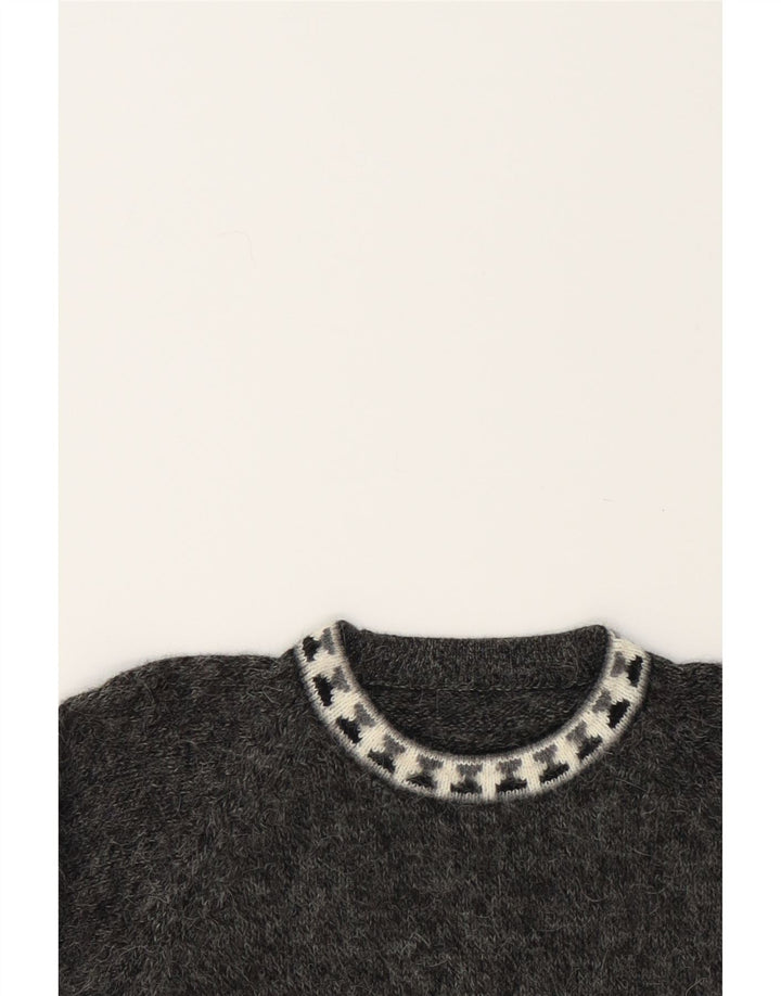 VINTAGE Womens Crew Neck Jumper Sweater UK 14 Medium Grey Vintage Vintage and Second-Hand Vintage from Messina Hembry 