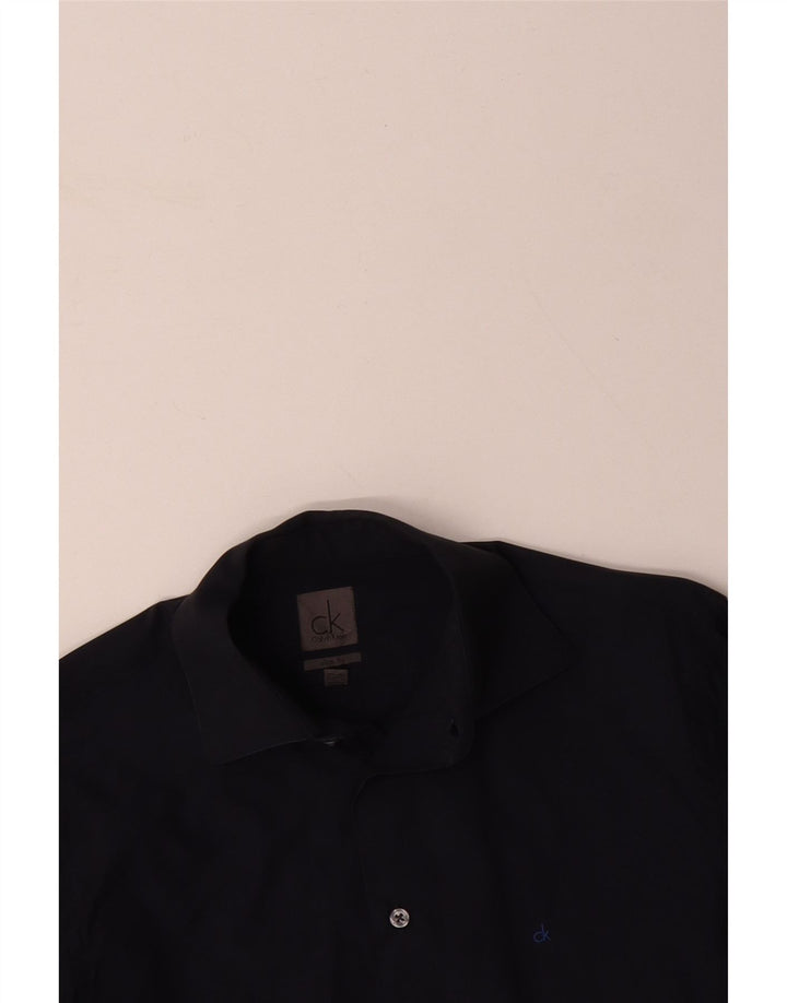 CALVIN KLEIN Ανδρικό πουκάμισο Slim Fit Μικρό Navy Blue βαμβακερό