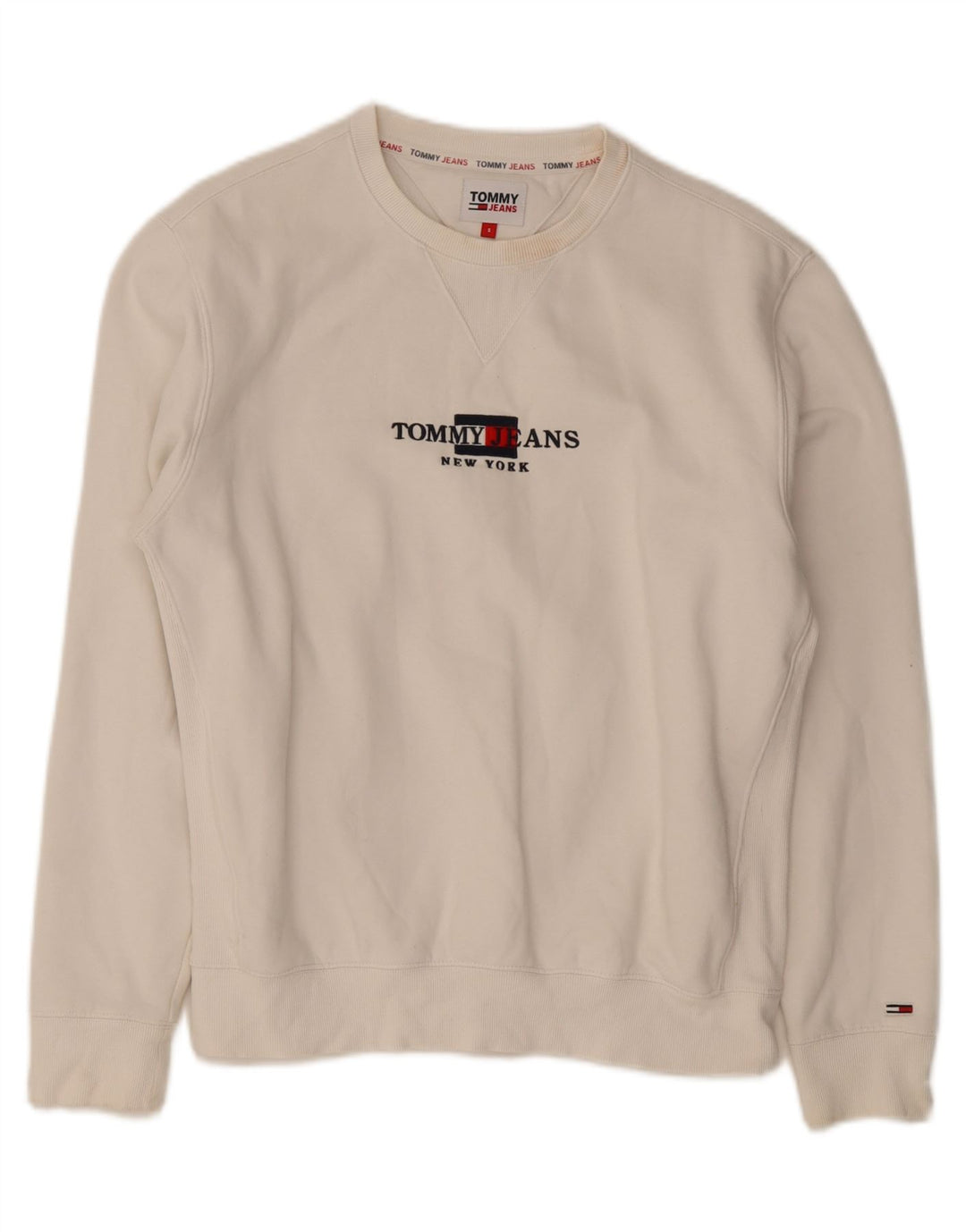 Γραφικό ανδρικό φούτερ Tommy Hilfiger Jumper Μικρό λευκό βαμβακερό