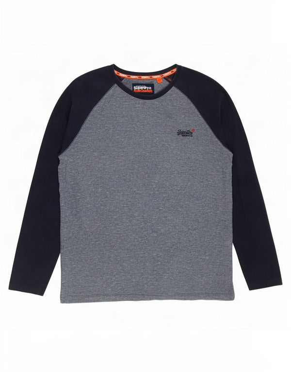 Superdry Ανδρικό μακρυμάνικο μπλουζάκι 2XL μπλε βαμβακερό