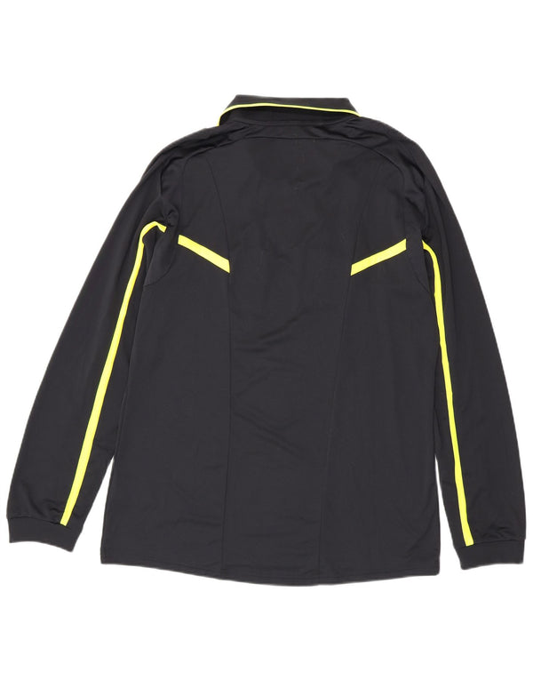 ADIDAS Mens Climacool Long Sleeve Polo Shirt Large Black Colourblock