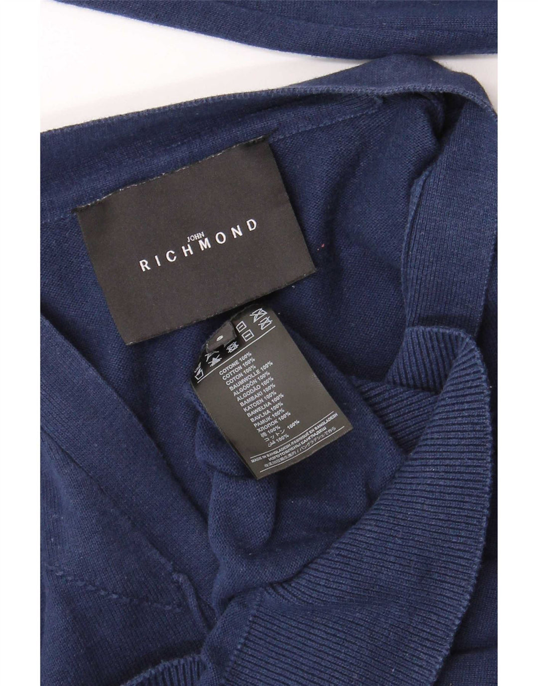 Ανδρικό πουλόβερ ζακέτα Richmond Small Navy Blue βαμβακερό