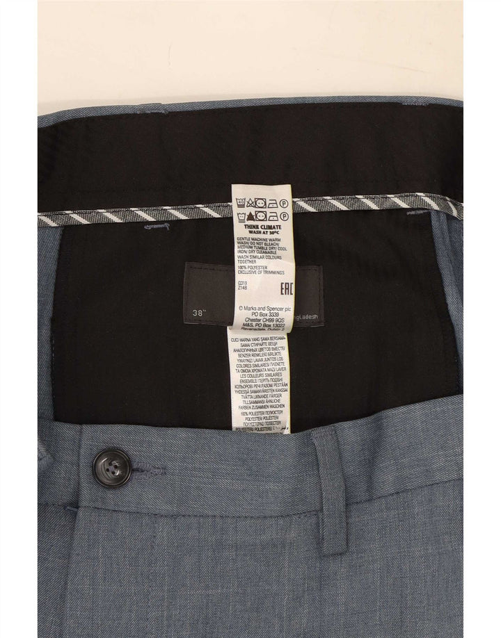 Marks & Spencer Ανδρικό παντελόνι Chino Regular W38 L33 Blue Polyester