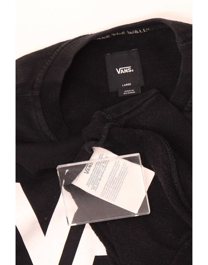 Ανδρικό γραφικό φούτερ Vans Jumper μεγάλο μαύρο βαμβακερό