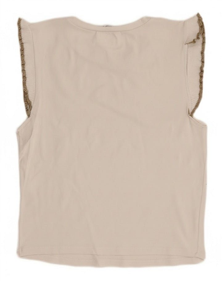 Zara Γυναικεία Αμάνικη Μπλούζα Τοπ UK 12 Medium White