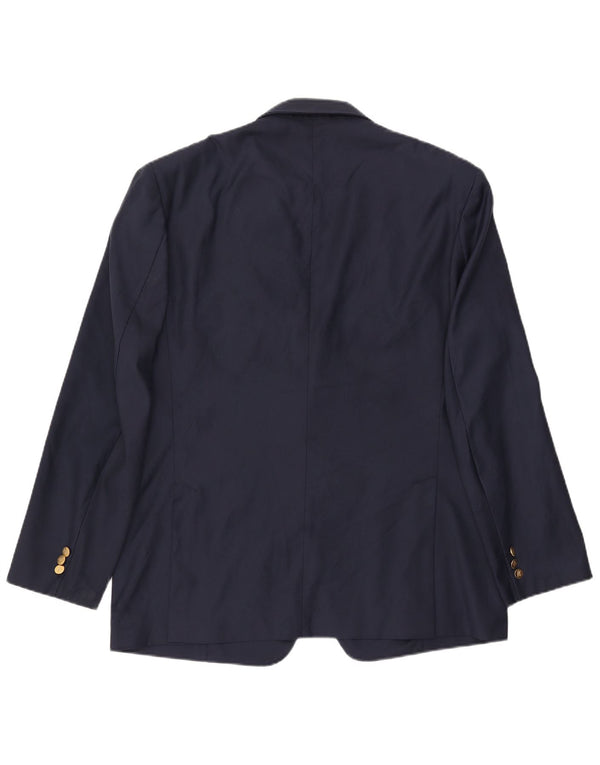 BURBERRYS Mens 2 Button Blazer Jacket UK 56 XL Navy Blue Polyester