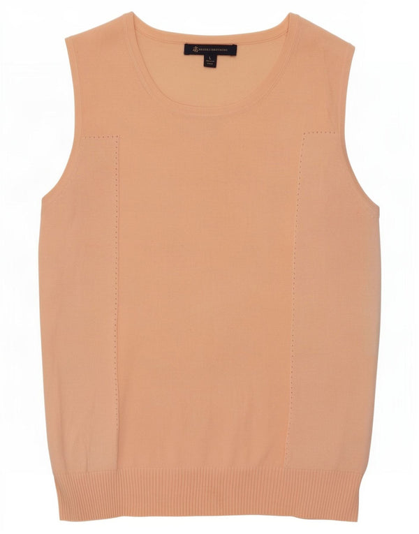 Brooks Brothers Γυναικείο γιλέκο Tank Top UK 14 μεγάλο ροζ βαμβακερό