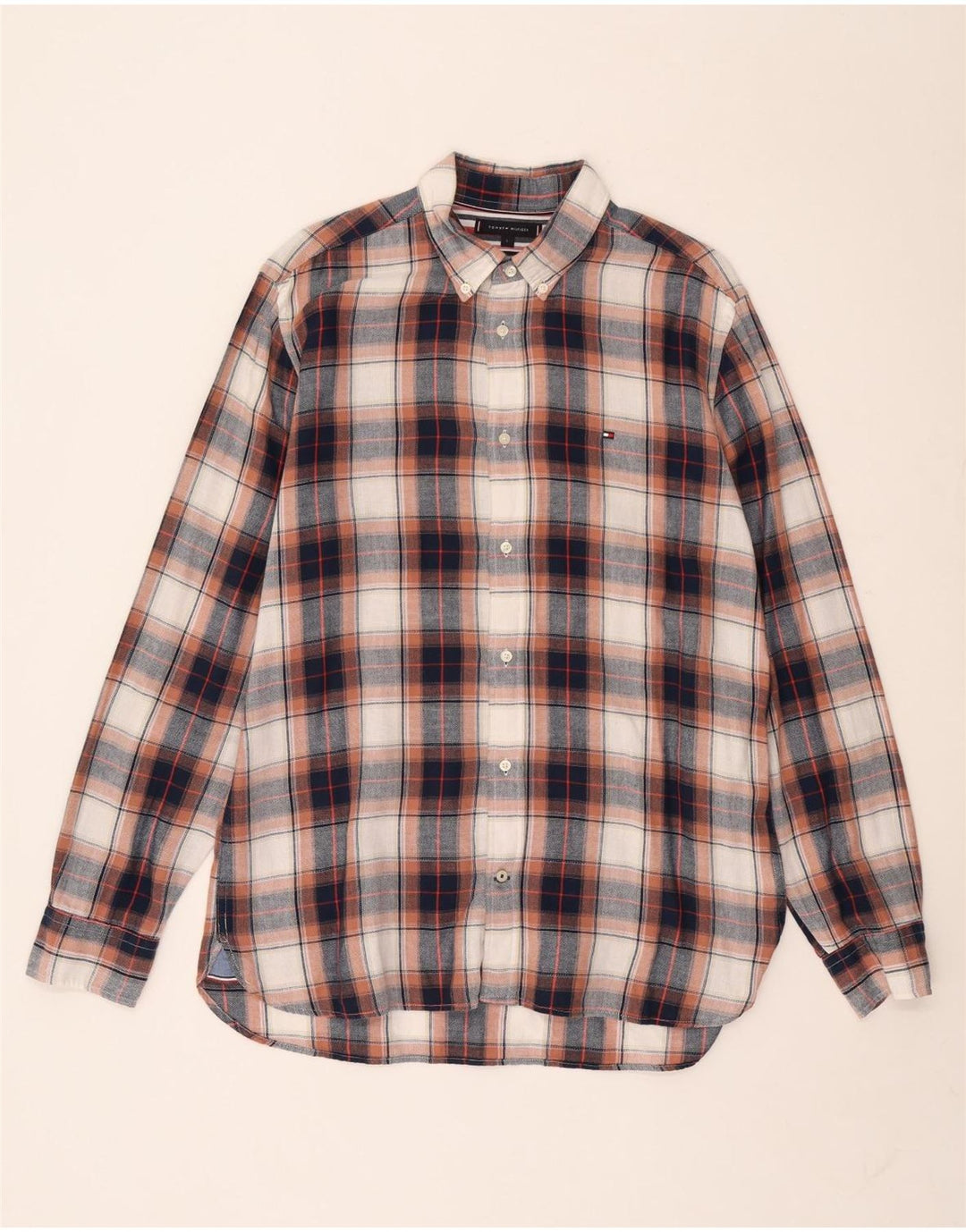 Ανδρικό φανελένιο πουκάμισο Tommy Hilfiger Μεγάλο πολύχρωμο βαμβακερό καρό