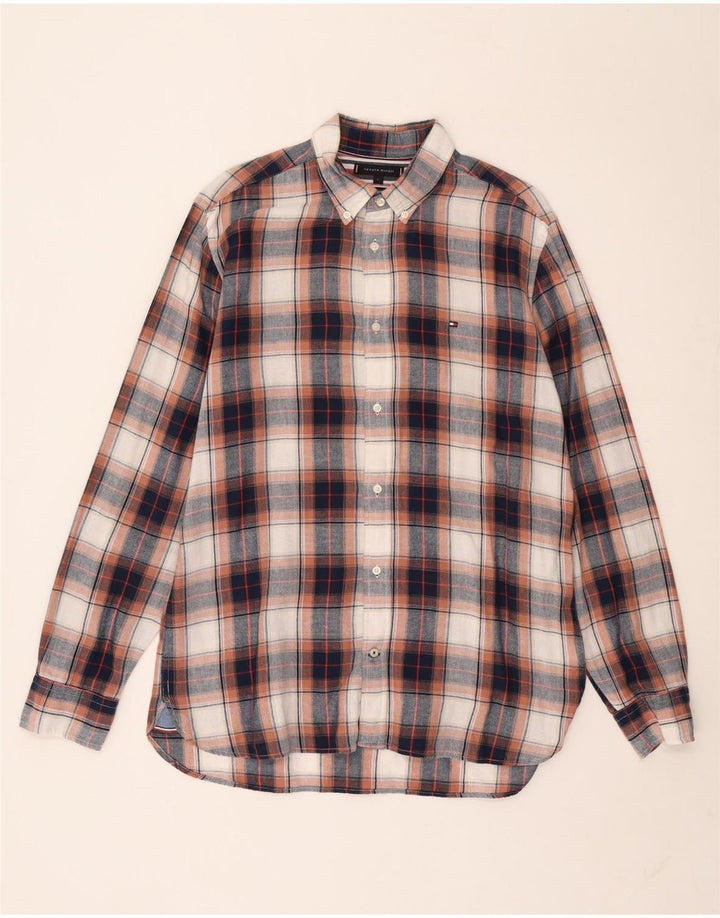 Ανδρικό φανελένιο πουκάμισο Tommy Hilfiger Μεγάλο πολύχρωμο βαμβακερό καρό