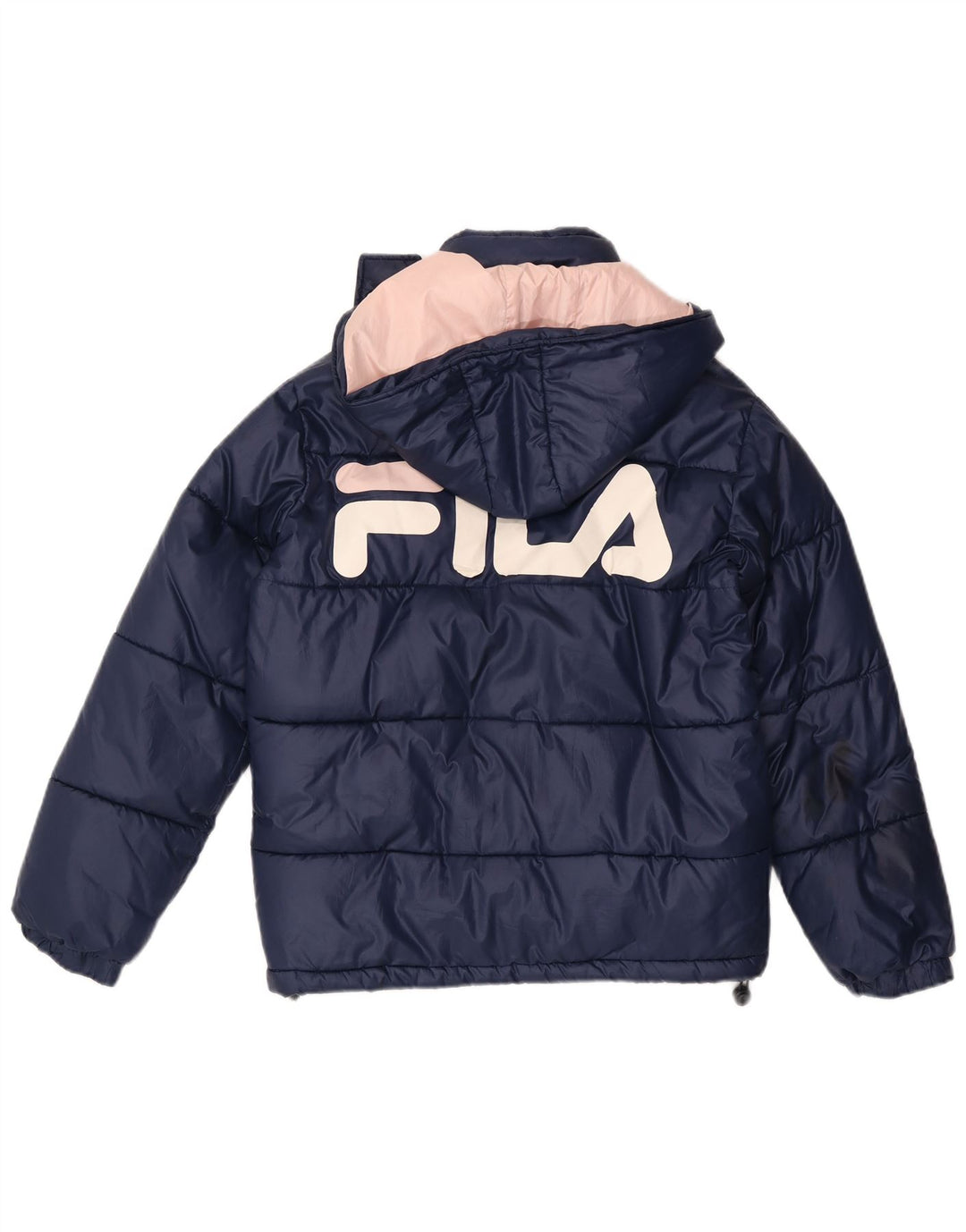 Fila γυναικείο μπουφάν υπερμεγέθη με γραφικά επένδυση UK 6 XS Navy Blue Polyester
