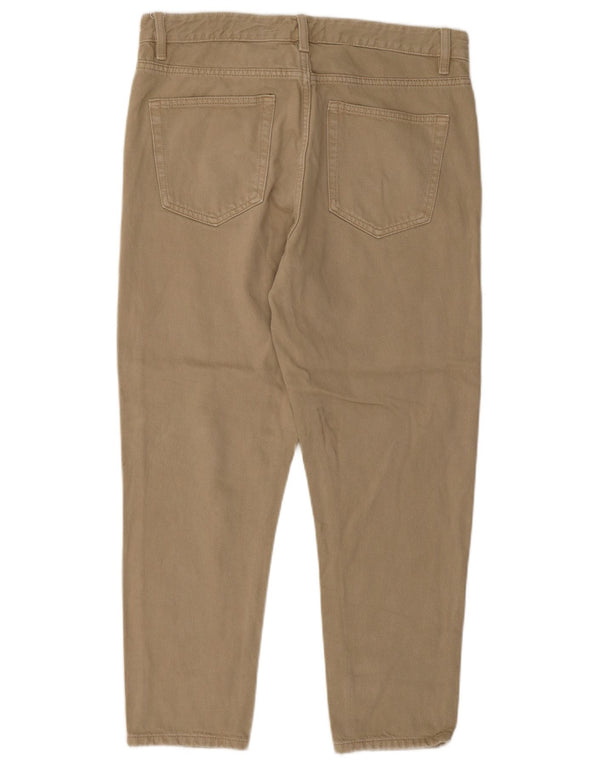 Zara Ανδρικό ίσιο κομμένο παντελόνι EU 42 Medium W32 L25 Beige βαμβακερό