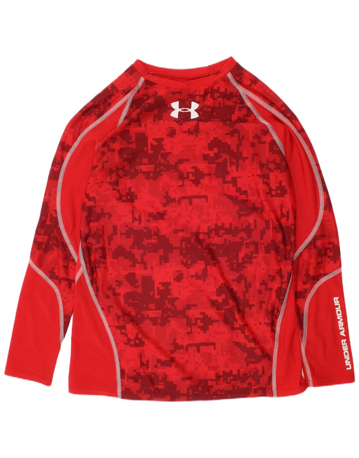 UNDER Armour Boys Heat Gear Graphic Top Μακρύ μανίκι 13-14 ετών XL Κόκκινο