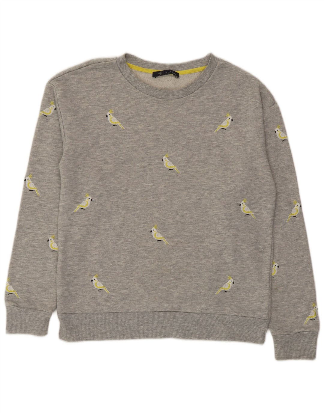 Marks & Spencer Γυναικεία γραφική φούτερ Jumper UK 10 Small Grey Polyester