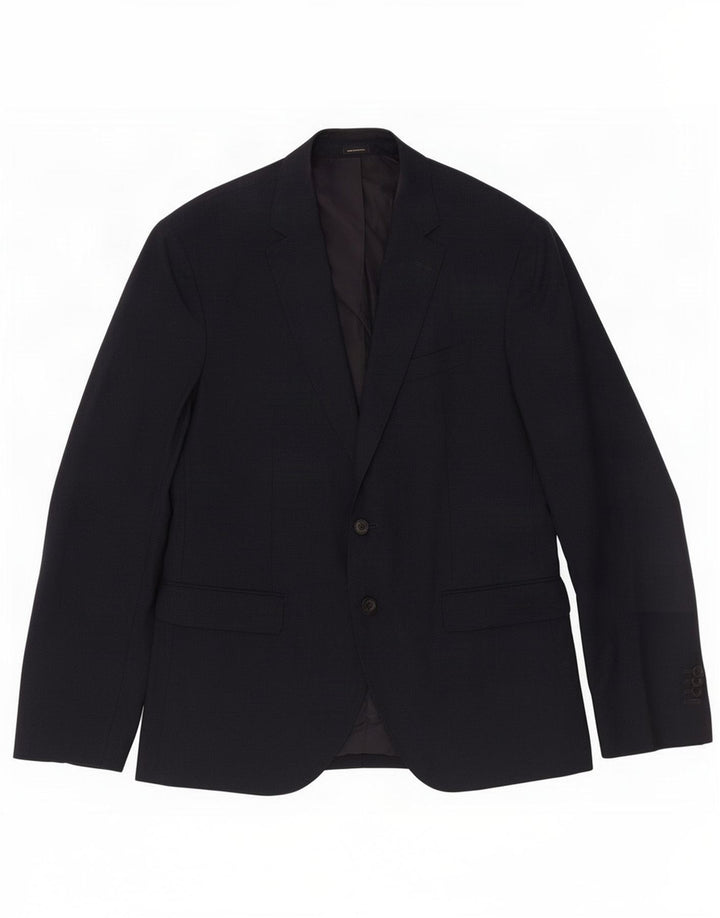 Massimo Dutti Ανδρικό σακάκι μπλέιζερ με 2 κουμπιά EU 52 Large Navy Blue Wool