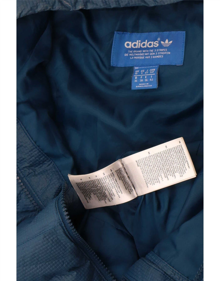 Adidas γυναικείο μπουφάν με κουκούλα UK 10 Small Navy Blue Nylon
