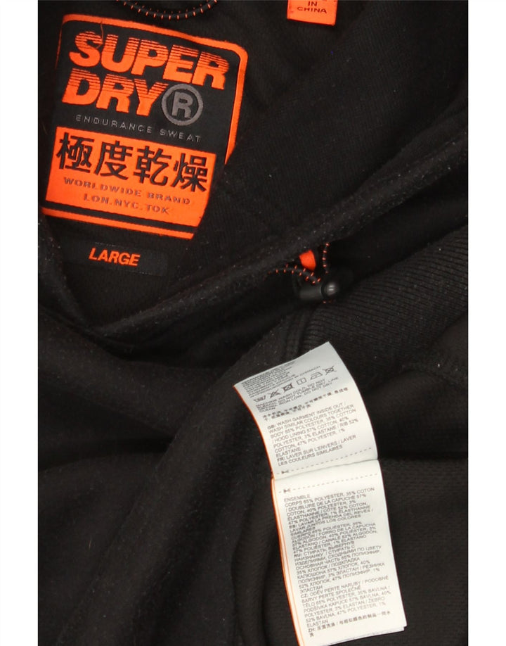 Superdry Ανδρικό Hoodie Jumper Μεγάλος Μαύρος Πολυεστέρας