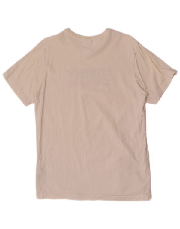 Ανδρικό γραφικό T-Shirt Tommy Hilfiger Top Μεσαίο λευκό βαμβακερό